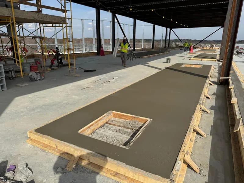 Rooftop terrace concrete pour